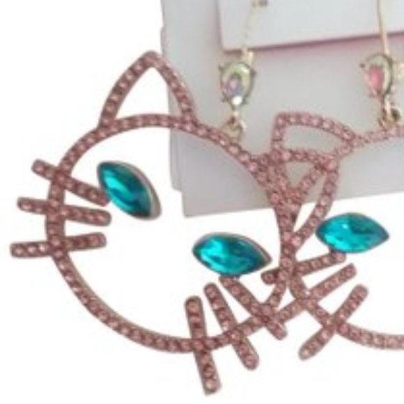 Betsey Johnson KITTY DROP EARRINGS - Picture 3 of 5